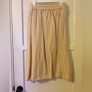 Madewell yellow and white striped skirt. Size medium